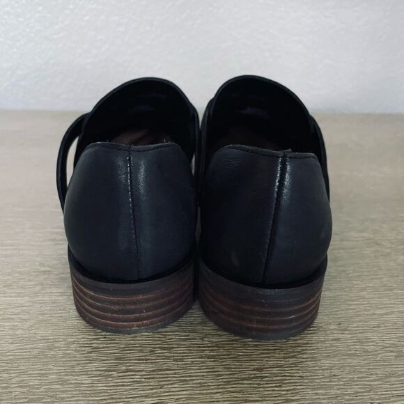 Lucky Brand Black Leather Flats Slip-On Shoes 8 - Picture 4 of 6